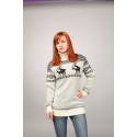 Sweater "Mating season" with Reindeers, female model