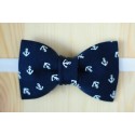 Wonderful handmade pre-tied bow tie decorated with anchors