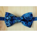Black with blue patterns pre-tied bow tie