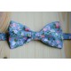 Blue with patterns pre-tied bow tie