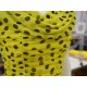 Retro dress, yellow with black dots, made of chiffon