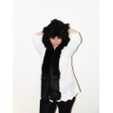 *Temporarily unavailable* Beast Hat "Black fox", mod. A, faux fur, animal style, with long ears!
