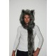Beast Hat "Black fox", mod. A, faux fur, animal style, with long ears!