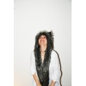 *Temporarily unavailable* Beast Hat "Grey Wolf", mod. A, faux fur, animal style, with long ears!
