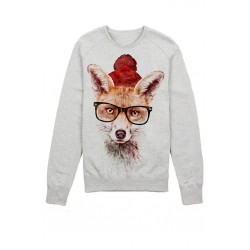 The sweatshirt with printed fox picture. Fox in glasses means wisdom and cleverness of the sweatshirt holder.