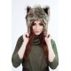 Beast Hat "Snow Wolf" D, faux fur, with ears