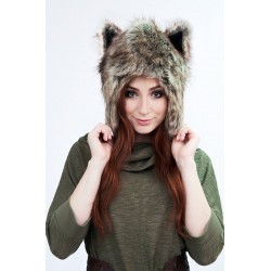 Beast Hat "Snow Wolf" D, faux fur, with ears