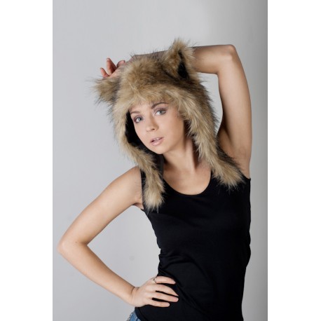Beast Hat "Coyote" C, faux fur, with ears