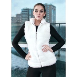 Waistcoat "White Puma", faux fur