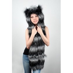Beast Hat "Raccoon" B, faux fur, with long ears